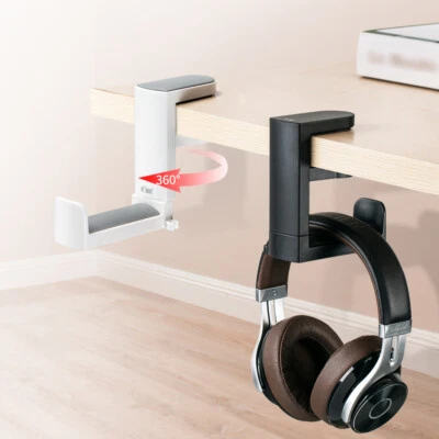 360° PC Gaming Headphone Headset Earphone Stand Hook Hanger Holder Under Desk • $21.44