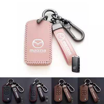 Leather Mazda Key Chain Ring Keyfob For 3 6 CX-5 MX-5 CX-4 CX-9 RX-8 Miata Atez • $16.04