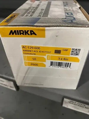 MIRKA AC-129-600 - Abranet Ace 3  X 4  Mesh Grip Abrasive Sheets 600 Grit 50/B • $15