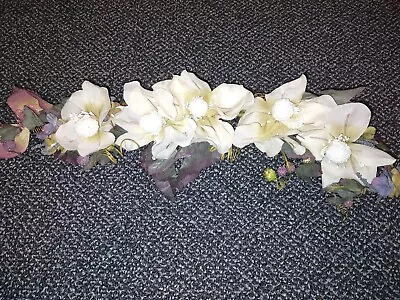 24  Long Cream Color Magnolia Faux Flower Door Swag Wreath • $7.99