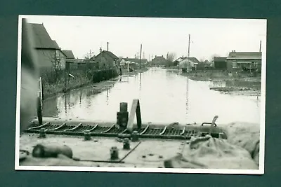 CANVEY ISLAND 1953 FLOOD ROAD FLOODED &METAL STRUCTURE BY CHARLESplain Back Card • £25