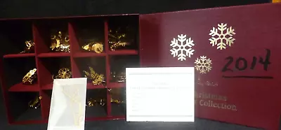 Set Of 12 Danbury Mint 2014 Gold Christmas Ornaments With Box • $149.95