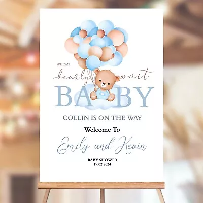 Personalised Baby Shower Poster Party Welcome Poster Sign Gender Reveal Print • £19.99