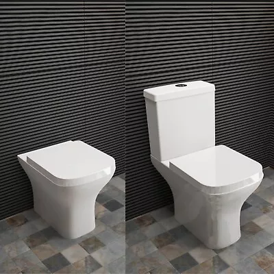 £97.77 • Buy Bathroom Close Coupled & Back To Wall Toilet Square Short Projection BTW WC Pan