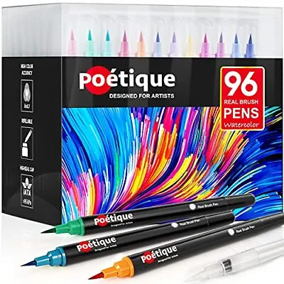 $84.60 • Buy Poétique Refillable Watercolor Brush Pens 96 - Professional Watercolor Marker...