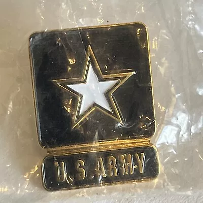 U.S. ARMY Lapel Pin - U.S. ARMY Black White & Gold Star Lapel Hat Pin (1 X.75 ) • $4.79
