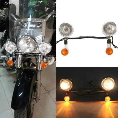 Headlight Turn Signal Light Bar Kit For Yamaha Road Star XV 1600 1700 Silverado • $65.02