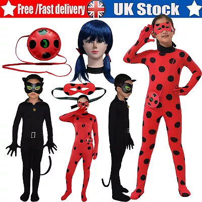 WORLD BOOK DAY: Girls Ladybug Jumpsuit Outfits Cos Tight Costume Fancy Dress` • £16.99