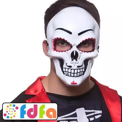 Wicked Day Of The Dead Mask Halloween Adults Mens Fancy Dress • £7.09