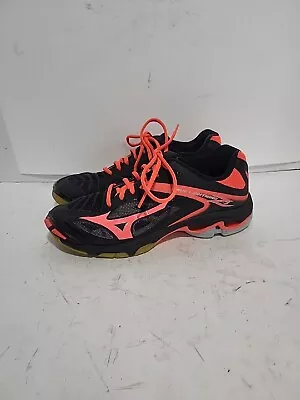 Mizuno Wave Lightning 3 Black/orange Athletic Womens 10 Shoes • $32.99