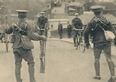 Military Armée Anglaise Garde D'un Pont Bicycle World War 1 Postcard 07.71 • $11.99