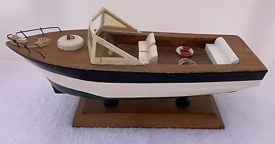 Cool Vintage Solid Wood Boat With Stand Maritime Collection Showcase Display • $147