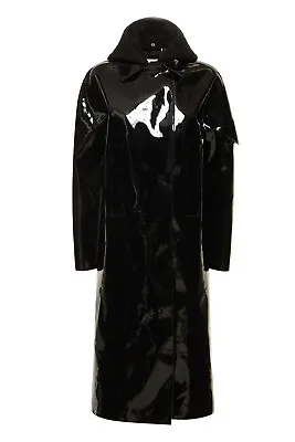 Black Pvc Trench Coat Mode Sens • $99.99