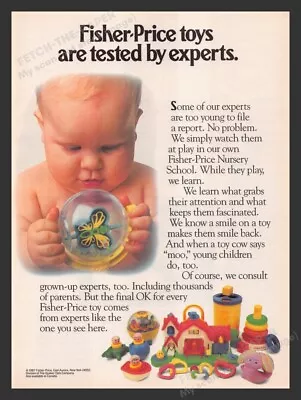 Fisher-Price Nursery School Toys For Baby 1980s Print Advertisement Ad 1987 • $10.99