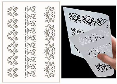 Order Stencil Lace Paint Wall Furniture Home Décor Reusable Crafts BO11 • £8.99