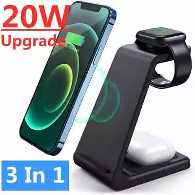20W 3 In 1 Wireless Charger Stand Fast Charging Dock Station For IPhone 15 14 13 • £11.47