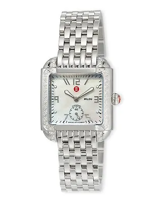 MICHELE Womens 'Milou' MW15A01A2025 Silver Tone Diamond 39mm Watch 124098 • $1870