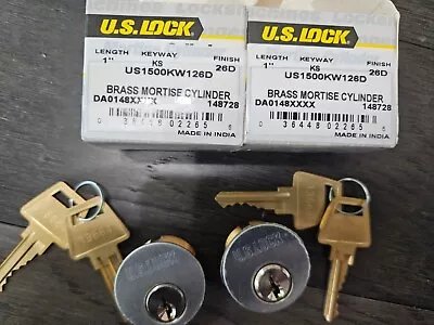 2-Pack Brass Mortise Cylinders US1500KW126D • $11