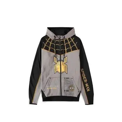 Spider-Man Men's Tech Hoodie Grey Marvel Hood • £59.99