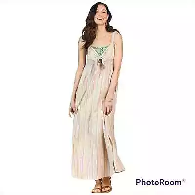 Matilda Jane Small Striped Floral Wish You Were Here No Baggage Maxi Dress • $34.99