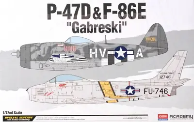 Academy Hobby 12530 P-47D & F-86E  Gabreski  Limited Edition 1/72 • $27.59