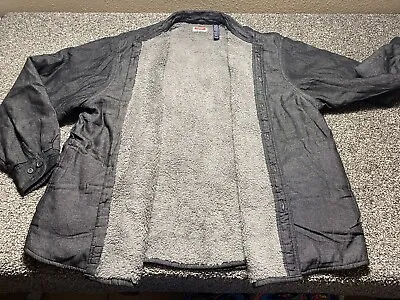 Wrangler Shacket Mens 2XL XXL Gray Shirt Sherpa Lined • $31.11