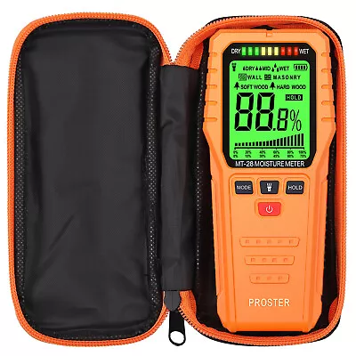 Proster Moisture Meter Wood Wall Floor Damp Tester Hygrometer Humidity Detector • £31.95