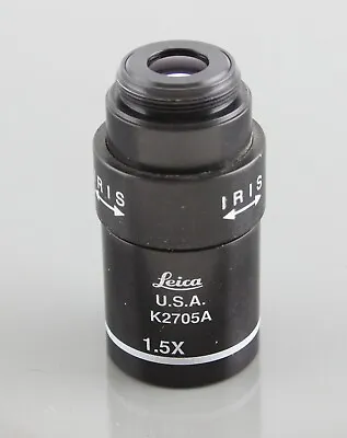 $129.99 • Buy Leica 1.5x 1.5/0.0375 ∞/- Plan Achro IRIS Macro Microscope Objective RMS K2705A