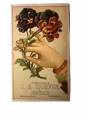 VICTORIAN JEWELERS TRADE CARD JR Murdock Woodstock VT B71 • $17.25