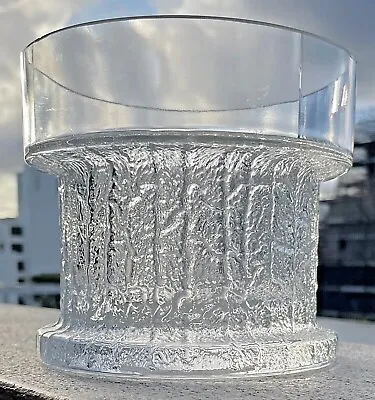 $39.95 • Buy 70s Vintage Iittala Kaarna Timo Sarpaneva 14cm Art Glass Vase Bowl Bark Texture