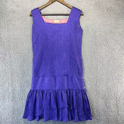 Vintage Fashion By Tanya L Dress Women's 8 Purple Sleeveless Button 70s 80s USA • $10.09