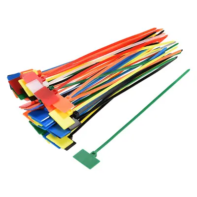 Cable Zip Ties 6 Inch Label Tag Mark Self-Locking Nylon Wire Strap 50pcs • £5.86