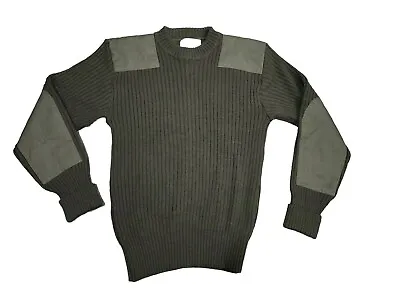 Vintage Military Mens Commando Sweater 44 L Green Wool Jack Young Assoc. Ribbed • $21.77