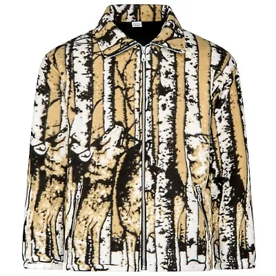 £22.49 • Buy Ladies Womens Double Fleece Animal Puppies Wolf Dolphin Wild Printed Jacket Coat