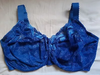£10 • Buy M&s Maximum Support Cobalt Blue Lace Lined Underwired Unpadded Full Cup Bra 38j