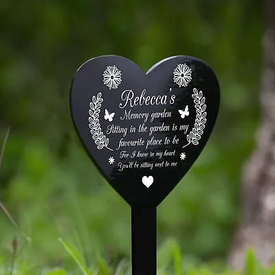 Personalised Memory Garden Memorial Acrylic Heart Stake Decoration Ornament • £9.99