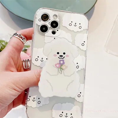$12.29 • Buy Cute White Dogs Ransparent Case Cover For IPhone 12 11 X XS XR 7  Plus MAX