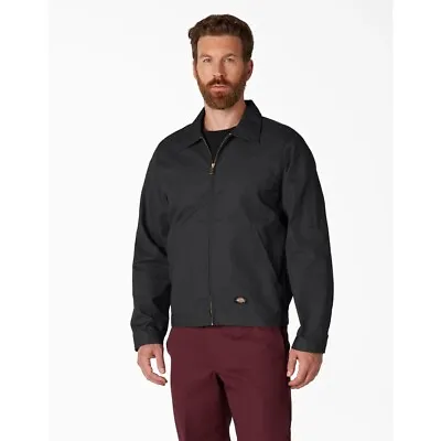 Dickies Men's Jacket Unlined Eisenhower Full Zip Slash-Front Pockets Coat JT75 • $71.88