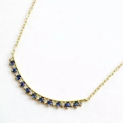 4CT Lab Created Sapphire Wedding Women's Pendant Necklace 14K Yellow Gold Over • $34.99