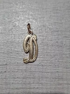 9ct Yellow Gold Letter D Pendant Charm ! • £85