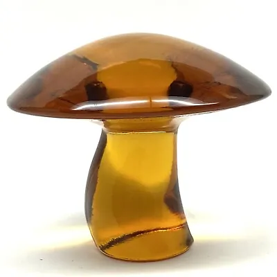 Viking Epic Hippie Mushroom Amber 3” Vintage Art Glass Paperweight MCM Decor • $114.76