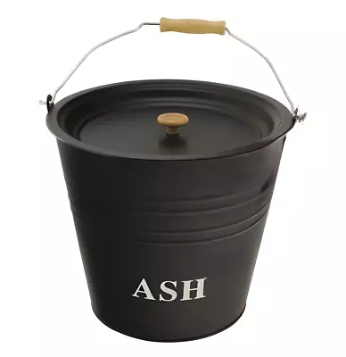 £8.99 • Buy Metal Ash Bucket Fireside Storage Coal Bin Scuttle With Lid Fire Log 12 Litre