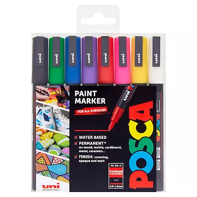 Posca PC-3M Water Based Permanent Marker Paint Pens Fine Tip FAST DISPATCH • £13.95