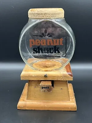 Vintage Wood/Glass Peanut Dispenser Rare • $4