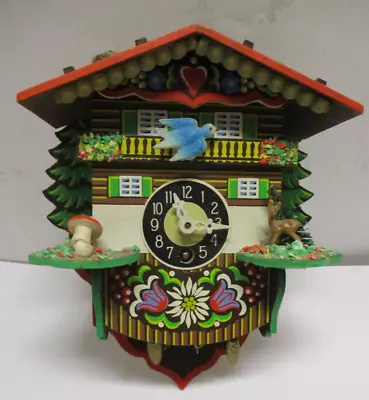 Vintage Black Forest Chalet Style Novelty Cuckoo Wind Up Clock AS IS • $19.99