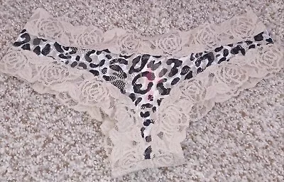 Victoria Secret PINK Cheeky Panty Size Small Color Beige Animal Print New.. • $7