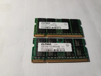 £8.99 • Buy 4GB ( 2 X 2GB ) PC2-6400 DDR2-800 MHz Laptop RAM ELPIDA EBE21UE8ACUA