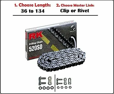 RK 520 SO Oring Motorcycle Drive Chain Natural With Clip Or Rivet Master Link • $31.10