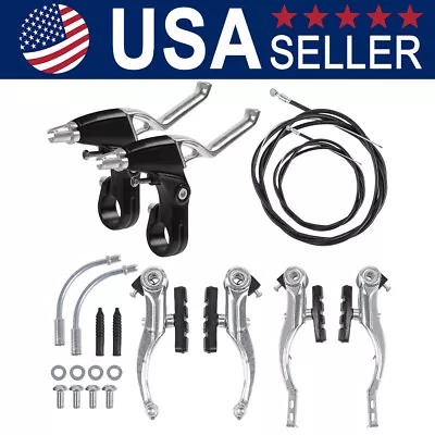 Complete Front And Rear Mountain Bike V Brake Set Inner And Outer Cables Caliper • $16.46