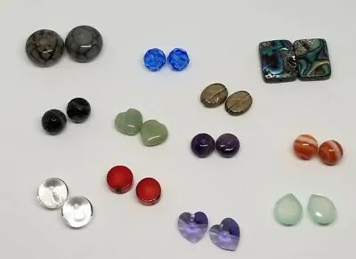 $12 • Buy Matching Beads - 12 Assorted Pairs For Earring Projects: Stone, Crystals, Shells